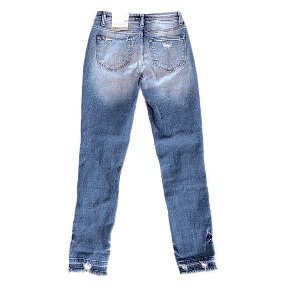 NWT High Rise Super Skinny Jeans in Distressed Wash with Raw Hem Size 5/26 - Picture 7 of 8